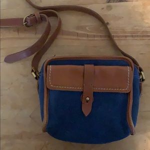Madewell crossbody Camden Bag in Blue Suede